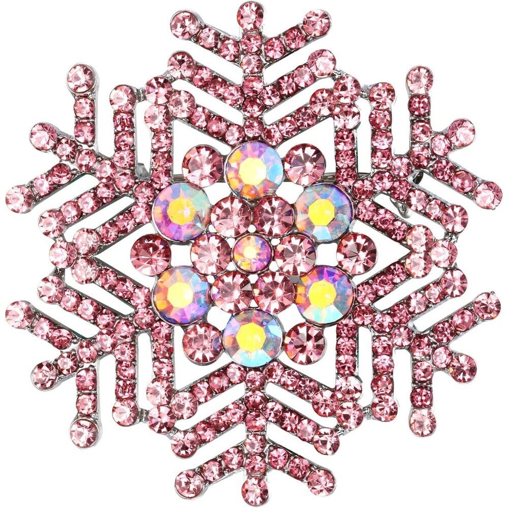 Women's Holiday Jewelry Austrian Crystal Elegant Stunning Snowflake Flower Brooc